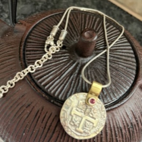 Brighton Retired Devotion Doubloon Coin Necklace - Picture 1 of 4